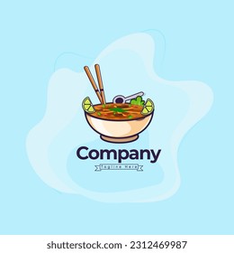  Ramen Food Word Sign Logo, And Icon Design Template Elements With Spoon And Chopstick Vector Color Emblem. Illustration With Premium
 Vector Design.