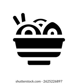 ramen glyph icon. Strong and solid vector icon for websites, mobile interfaces, presentations, and visual branding. High quality and easy to edit.