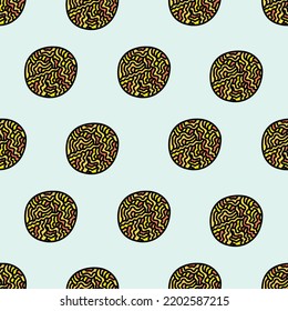 Ramen hand drawn seamless pattern cup of noodles traditional korean food meal