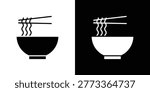 Ramen icon black clipart pack.