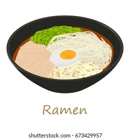 Ramen icon. Cartoon illustration of ramen vector icon for web isolated on white background