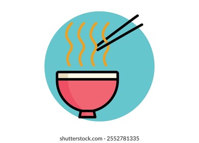 Ramen icon. colored outline icon style. icon related to meal. meal elements vector illustration