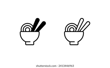 Ramen icon design with white background stock illustration