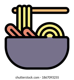 ramen icon with filled outline style. Suitable for website design, logo, app and UI.