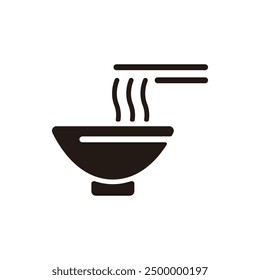Ramen icon. Flat silhouette version.