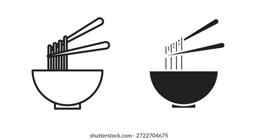 Icono de Ramen Ilustración vectorial aislada. Pictograma de Vector para Web y App