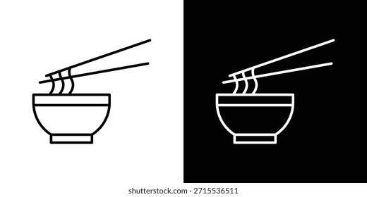 Ramen icon in line design. Editable stroke icons.
