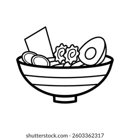 Ramen icon on white background