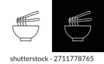 Ramen icon outline. Vector isolated pictogram for web