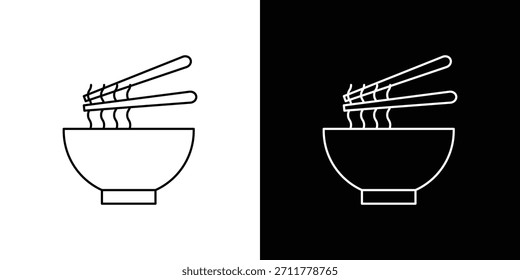 Contorno do ícone de Ramen. Pictograma isolado de vetor para web