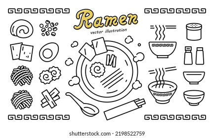 Ramen icon set vector illustration