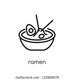 ramen icon. Trendy modern flat linear vector ramen icon on white background from thin line Restaurant collection, outline vector illustration