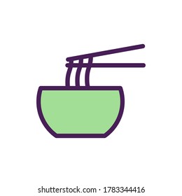 ramen icon vector illustration filled outline style. food icon set.