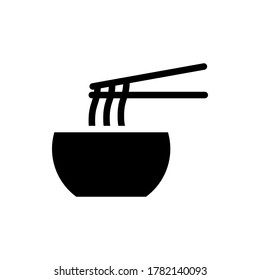 ramen icon vector illustration glyph style. food icon set.