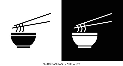 Ícone Ramen ilustração vetorial - ícones de vetor de estilo preto de alta qualidade