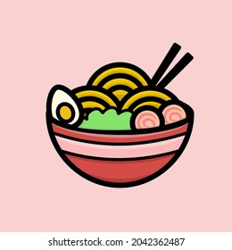 ramen icon vector and illustration. japanese food icon cartoon style