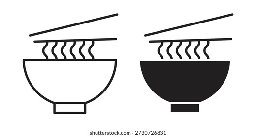 Ramen icons for design. Easily editable stroke. Modern flat design.