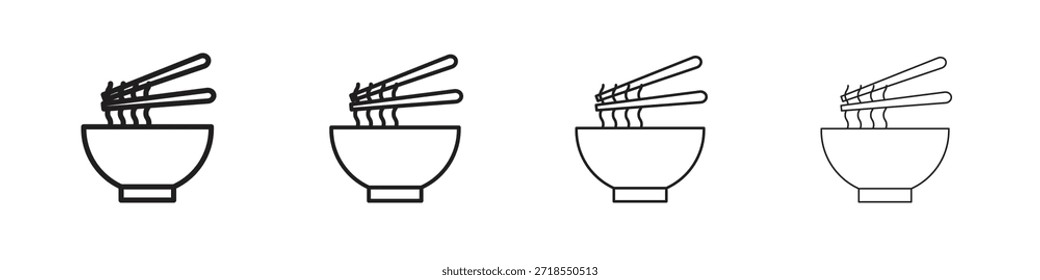 Ramen icons, Set of linear icons. Black linear palm icons