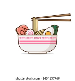 ramen illustration background shapes. Suitable for decoration, sticker, icon and other. 