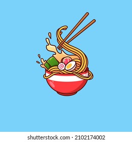 Ilustración de Ramen. Adecuado para la decoración, pegatinas, íconos y otros.