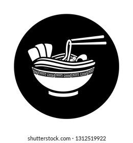 Ramen Illustration Vector Black And White
