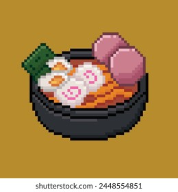 Ramen Japanese food illustration in pixel art