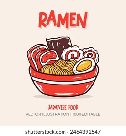 Ramen Japanese food vector illustration