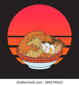 ramen japanese illustration artwork with concept art