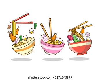 Ramen japanese noodle clipart design