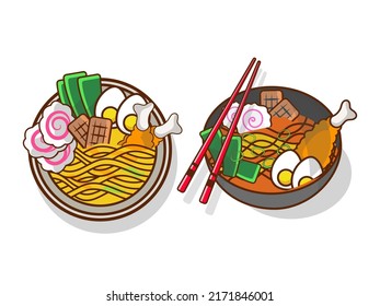 Ramen japanese noodle clipart design