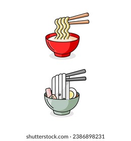 Ramen Japanese soba icon vector.