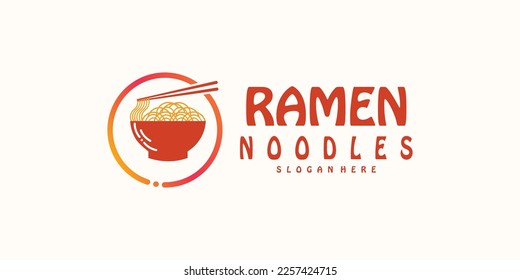diseño de logotipo de ramen con concepto moderno creativo vector premium