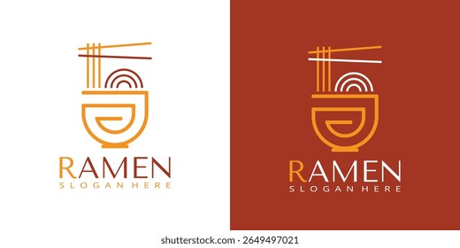 Ramen Logo Design Illustration. Japanese food logo template