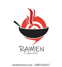 Ramen logo design simple concept Premium Vector