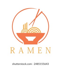 Ramen logo design simple concept Premium Vector