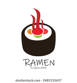 Ramen logo design simple concept Premium Vector