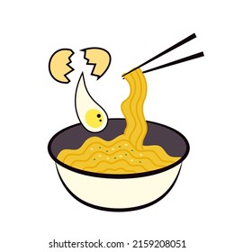 Ramen logo design. Ramen symbol. Ramen is japan food. Instant noodle.