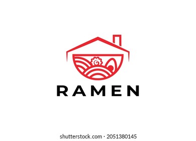 Ramen Logo Design Template good for a special Asian restaurant with a menu of Ramen noodles