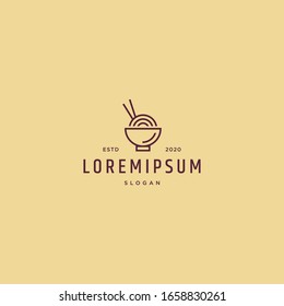 Ramen logo design template vector