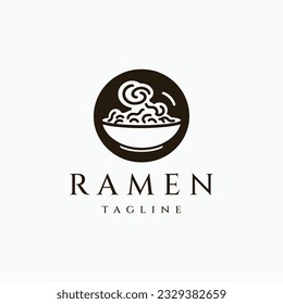Ilustración vectorial de diseño de logotipo Ramen