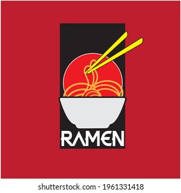 The ramen logo is designed with a Japanese style and warrants