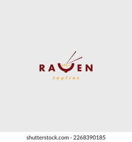 logotipo de ramen diseño vectorial forma de chopstick bozón de fideos para uso de la marca de identidad de la empresa