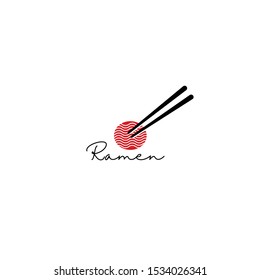 ramen logo vector with simple, minimalist, and elegance style