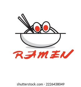 ramen logo with white background and 2 eggs on it