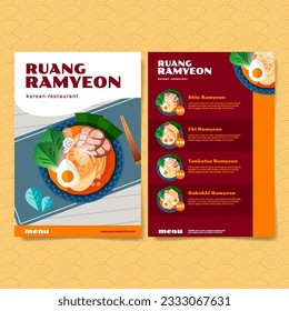 Ramen menu design in flat style