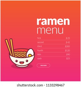 Ramen Menu Design Interface