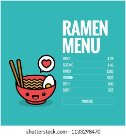 Ramen Menu Design Interface