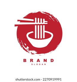 Ramen menu logo template with bowl . Asian food logo vector