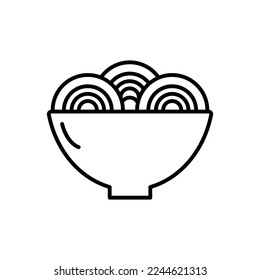 Ramen noodle Chinese and japan icon illustration. icon related to lunar new year. asian traditional. line icon style. Simple vector design editable