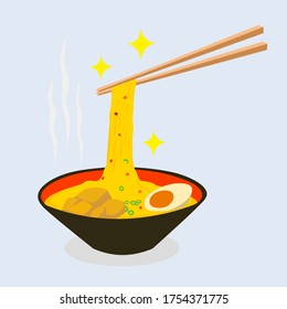 Ramen Noodle with egg and tofu.
